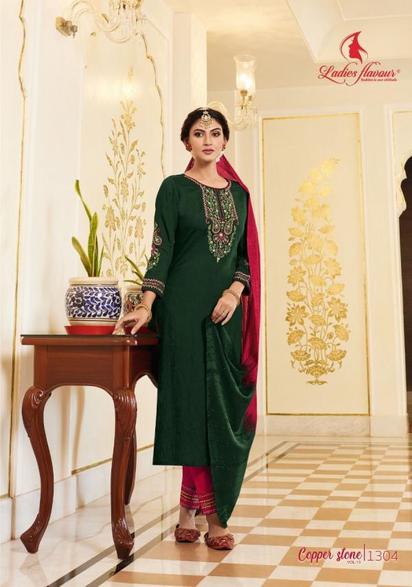 Ladies Flavour Copper Stone Vol 13  Viscose Kurti With Bottom Dupatta Collection